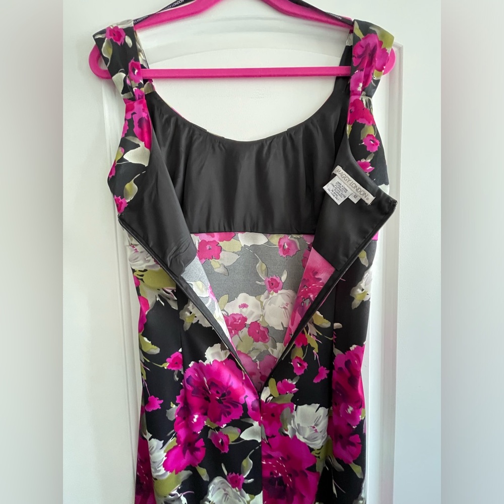 EUC! Maggy London Floral Midi Dress Sleeveless Scoop Neck - Picture 10 of 11